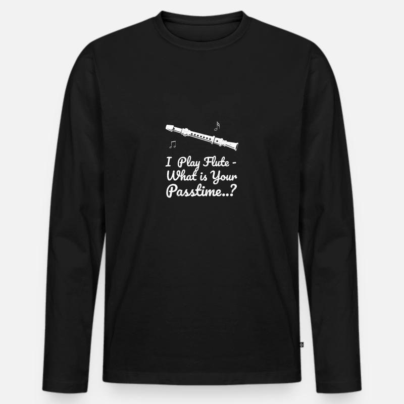 Flöte - Männer Premium Bio Langarmshirt - Schwarz
