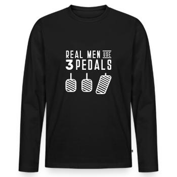 Auto - Männer Premium Bio Langarmshirt - Schwarz - Vorne - Nico (187cm)