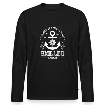 navigation à voile - T-shirt manches longues Premium bio Homme - noir - Devant - Nico (187cm)