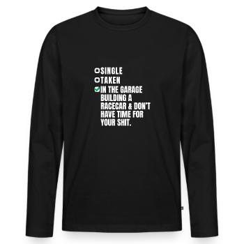 automobile - Men's Premium Organic Long Sleeve Shirt - black - Front - Nico (187cm)