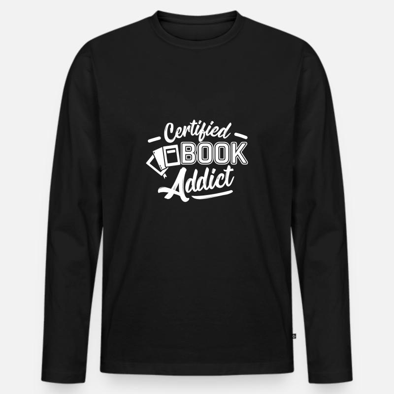 Lesen - Männer Premium Bio Langarmshirt - Schwarz