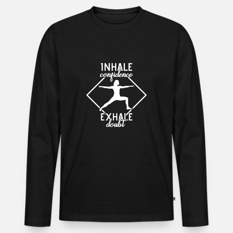 yoga - Männer Premium Bio Langarmshirt - Schwarz