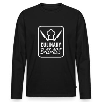cuisinier - T-shirt manches longues Premium bio Homme - noir - Devant - Nico (187cm)