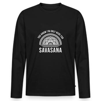 yoga - Männer Premium Bio Langarmshirt - Schwarz - Vorne - Nico (187cm)