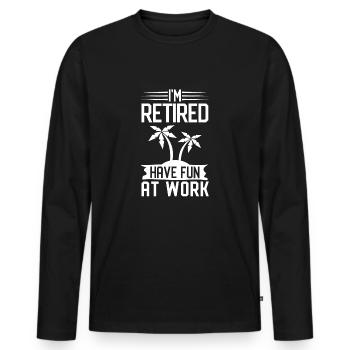 pensioner - Men's Premium Organic Long Sleeve Shirt - black - Front - Nico (187cm)