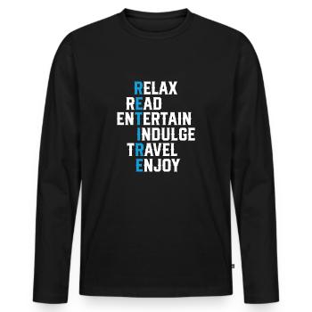 pensioner - Men's Premium Organic Long Sleeve Shirt - black - Front - Nico (187cm)