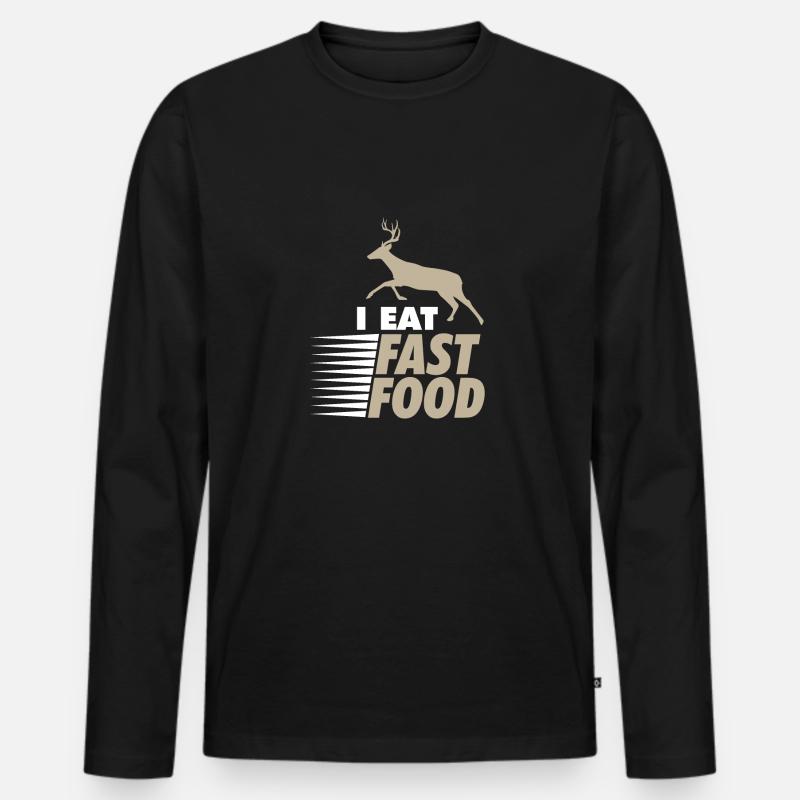 Jagen - Männer Premium Bio Langarmshirt - Schwarz