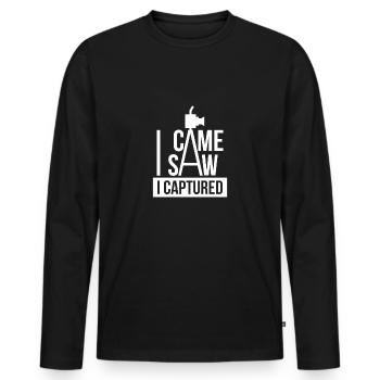 photographer - Men's Premium Organic Long Sleeve Shirt - black - Front - Nico (187cm)