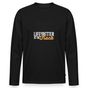 car - Men's Premium Organic Long Sleeve Shirt - black - Front - Nico (187cm)