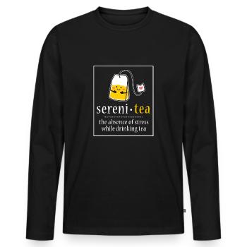 tea - Men's Premium Organic Long Sleeve Shirt - black - Front - Nico (187cm)
