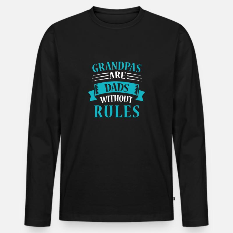 opa - Männer Premium Bio Langarmshirt - Schwarz