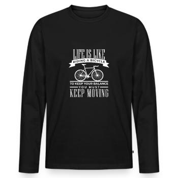 bicycle - Men's Premium Organic Long Sleeve Shirt - black - Front - Nico (187cm)