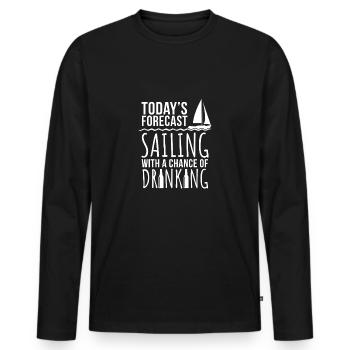 sailing - Men's Premium Organic Long Sleeve Shirt - black - Front - Nico (187cm)
