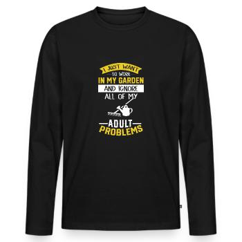 garten - Männer Premium Bio Langarmshirt - Schwarz - Vorne - Nico (187cm)