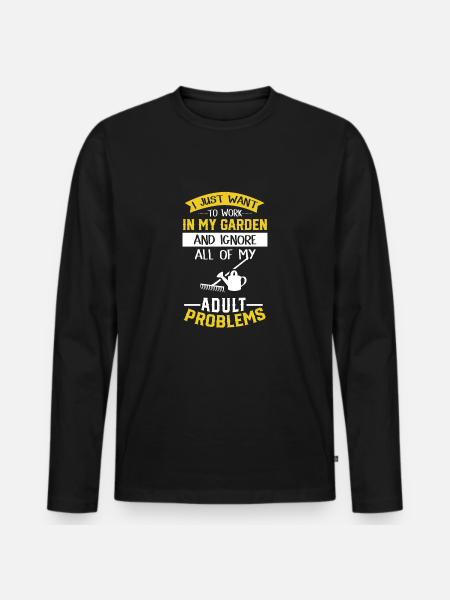 garten - Männer Premium Bio Langarmshirt - Schwarz