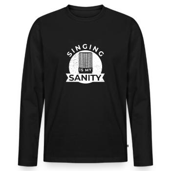 sänger - Männer Premium Bio Langarmshirt - Schwarz - Vorne - Nico (187cm)