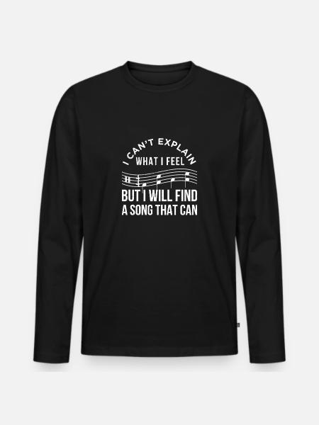 musik - Männer Premium Bio Langarmshirt - Schwarz