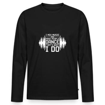dj - T-shirt manches longues Premium bio Homme - noir - Devant - Nico (187cm)