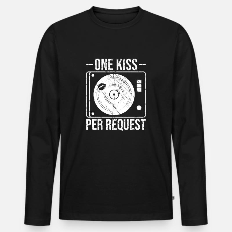 dj - Männer Premium Bio Langarmshirt - Schwarz