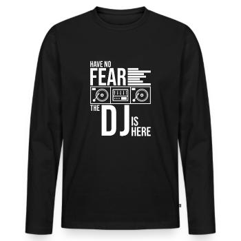 dj - T-shirt manches longues Premium bio Homme - noir - Devant - Nico (187cm)