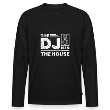 dj - T-shirt manches longues Premium bio Homme - noir - Devant - Nico (187cm)