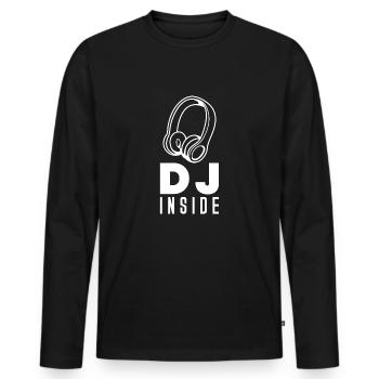 dj - T-shirt manches longues Premium bio Homme - noir - Devant - Nico (187cm)