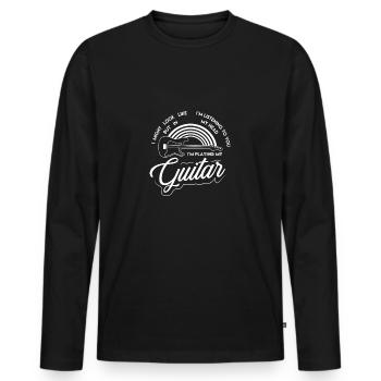 guitare - T-shirt manches longues Premium bio Homme - noir - Devant - Nico (187cm)