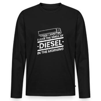 trucker - Men's Premium Organic Long Sleeve Shirt - black - Front - Nico (187cm)