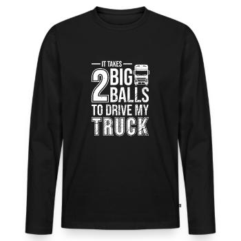 trucker - Men's Premium Organic Long Sleeve Shirt - black - Front - Nico (187cm)