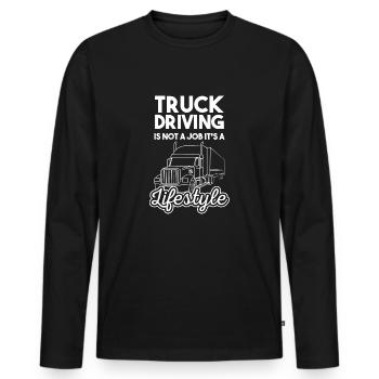 trucker - Men's Premium Organic Long Sleeve Shirt - black - Front - Nico (187cm)