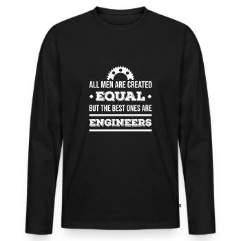 engineer - Men's Premium Organic Long Sleeve Shirt - black - Front - Nico (187cm)