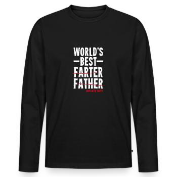 Funny father's day gift husband daughter father son - Men's Premium Organic Long Sleeve Shirt - black - Front - Nico (187cm)