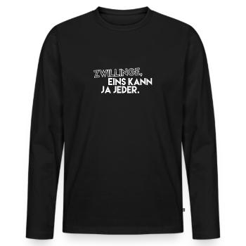 Vatertagsgeschenk Zwilling Papa Vater Vatertag - Männer Premium Bio Langarmshirt - Schwarz - Vorne - Nico (187cm)