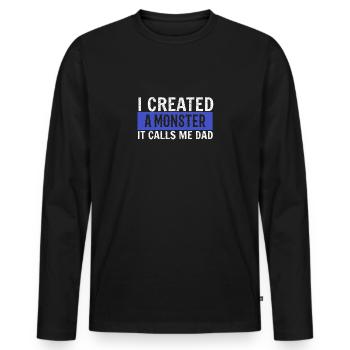 Funny father's day gift husband daughter father son - Men's Premium Organic Long Sleeve Shirt - black - Front - Nico (187cm)