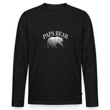 Papa Bear - Cool Father Outdoor Gift Design - Men's Premium Organic Long Sleeve Shirt - black - Front - Nico (187cm)