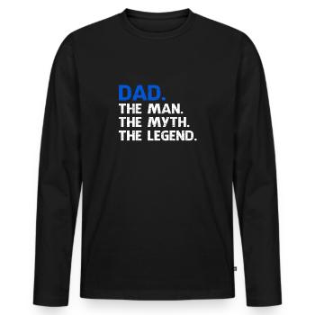 Papatagstshirt Mens Day Shirt Ascension Shirt - Men's Premium Organic Long Sleeve Shirt - black - Front - Nico (187cm)