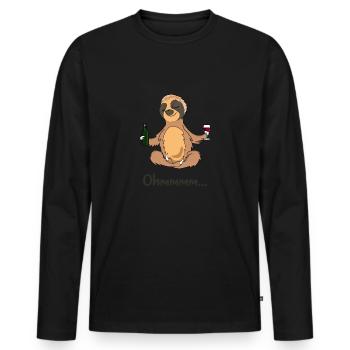 Funny sloth sloth shirt - Men's Premium Organic Long Sleeve Shirt - black - Front - Nico (187cm)