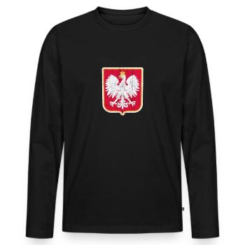 Polska Polnischer Adler Polnisches Wappen Polen - Männer Premium Bio Langarmshirt - Schwarz - Vorne - Nico (187cm)