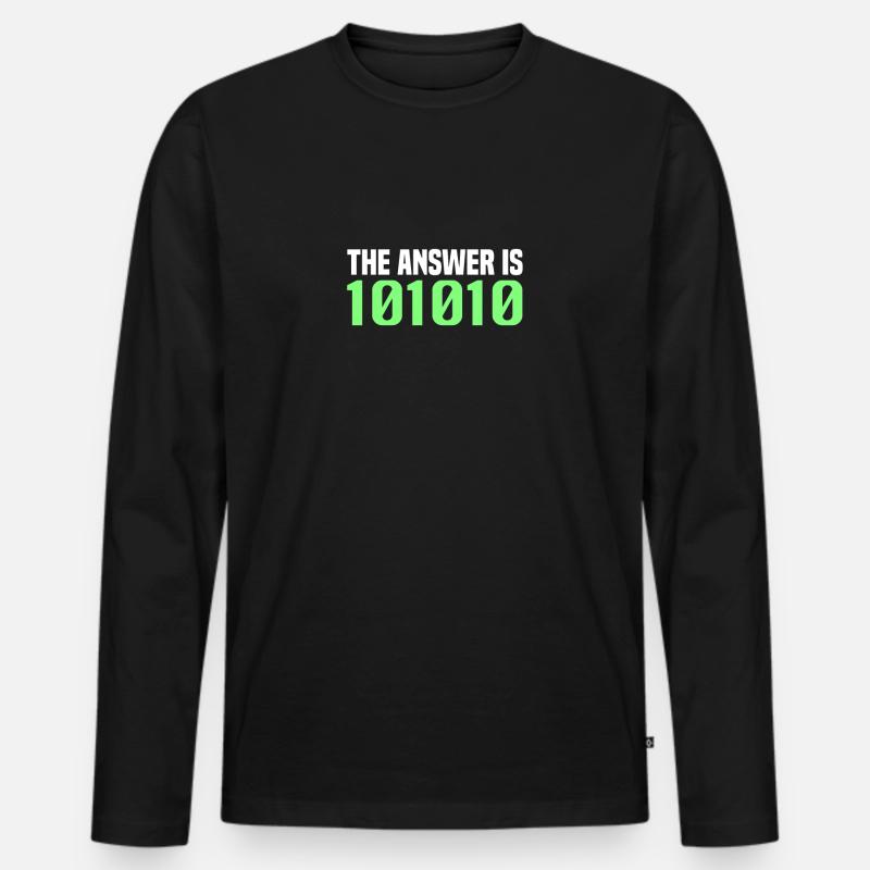 The Answer Is 42 Life The Universe And Everything - Männer Premium Bio Langarmshirt - Schwarz
