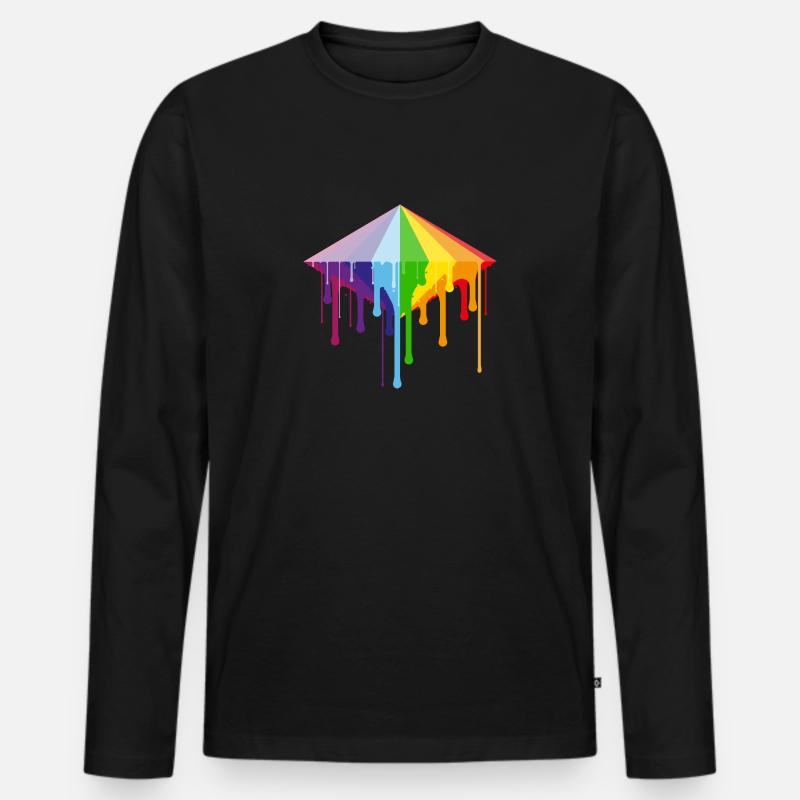 Schmelzender Regenbogendiamant - Männer Premium Bio Langarmshirt - Schwarz