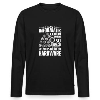 Funny computer science saying for computer scientists - Men's Premium Organic Long Sleeve Shirt - black - Front - Nico (187cm)