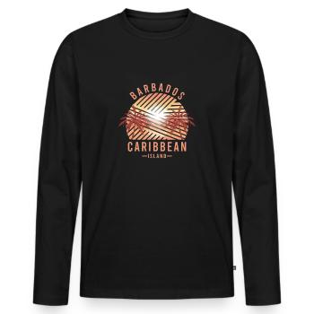 Barbados Caribbean Vacation Honeymoon - Men's Premium Organic Long Sleeve Shirt - black - Front - Nico (187cm)