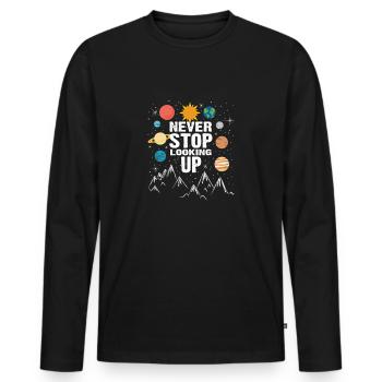 Astronomie drôle pour les astronomes ringards avec - T-shirt manches longues Premium bio Homme - noir - Devant - Nico (187cm)