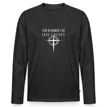 Pastor | Gift priest | Catholic - Men's Premium Organic Long Sleeve Shirt - heather anthracite - Front - Nico (187cm)