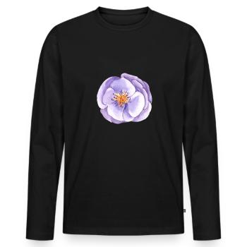 Aquarell Blumige Brautjungfer Rosa Rosen Brautnatu - Männer Premium Bio Langarmshirt - Schwarz - Vorne - Nico (187cm)