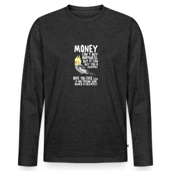 COCKATIEL Parrot Lover Gift For Mom Dad - Men's Premium Organic Long Sleeve Shirt - heather anthracite - Front - Nico (187cm)
