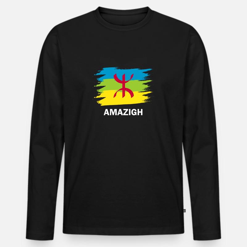 Amazigh - Männer Premium Bio Langarmshirt - Schwarz