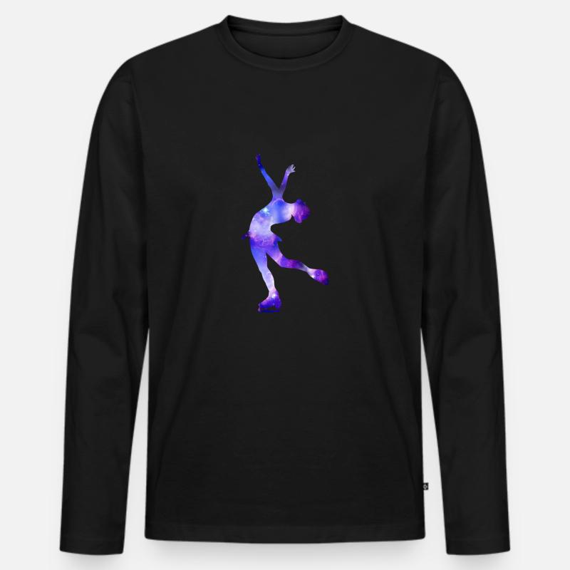 Eiskunstlauf Geschenk Eiskunstläufer Mädchen - Männer Premium Bio Langarmshirt - Schwarz