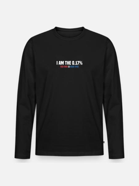 I Am The 0.17% Red Hair Blue Eyes Redhead - Men's Premium Organic Long Sleeve Shirt - black