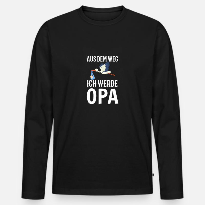 Opa - Männer Premium Bio Langarmshirt - Schwarz
